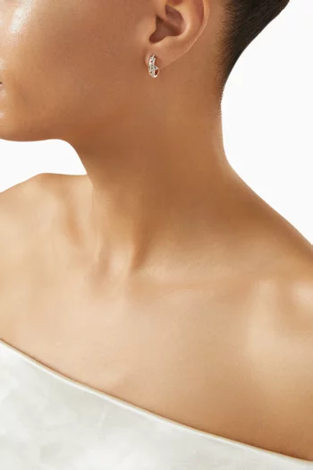 Aztec Diamond Huggie Earrings in 18kt Rose Gold