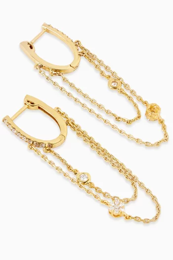 Diamond Huggie Earrings in 18kt Yellow Gold