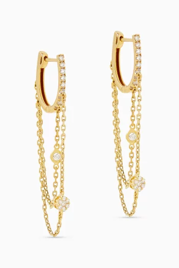 Diamond Huggie Earrings in 18kt Yellow Gold