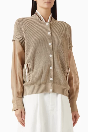 كارديغان نسيج إنجليزي مضلع وقطن