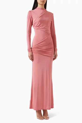 فستان أريال بكشكش منسوج من مزيج تينسيل