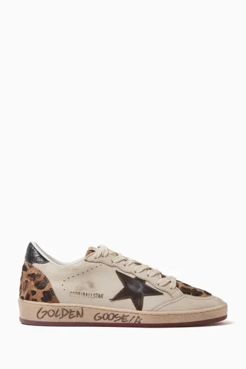 Ball Star Leopard Sneakers in Leather
