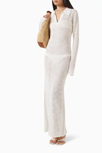 فستان بنقشة جلد الأفعى قطن وكروشيه