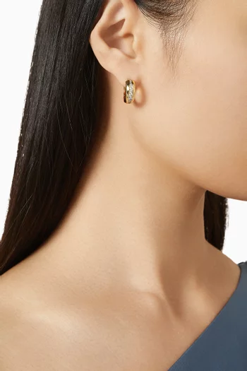 CZ Huggie Earrings in Gold-plated Brass