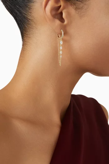 Star Drop Huggie Earrings in Gold-plated Brass