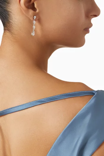 أقراط متدلية مرصعة بأحجار بتصميم كمثرى نحاس مطلي بالروديوم