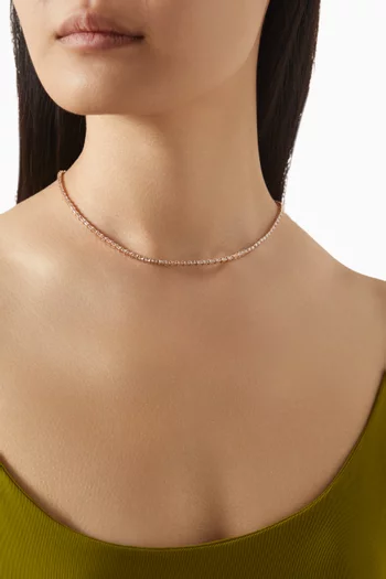 Baguette Tennis Necklace in Plated Brass