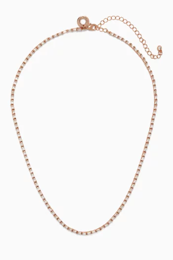 Baguette Tennis Necklace in Plated Brass