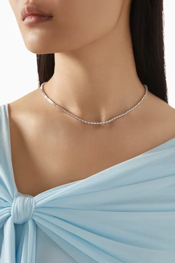 Baguette Tennis Necklace in Plated Brass