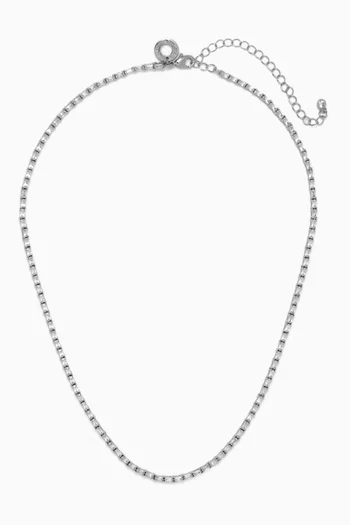 Baguette Tennis Necklace in Plated Brass