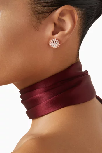 CZ Marquis Earrings in Rose Gold-plated Brass