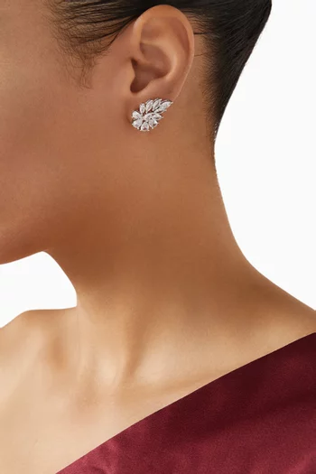 قلادة رقبة مرصعة بأحجار بشكل كمثرى ودائري نحاس مطلي روديوم