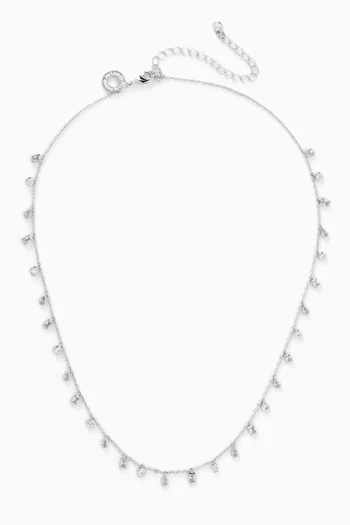 Mini Bezel Multi-shape Necklace in Rhodium-plated Metal