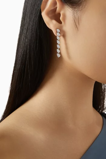 أقراط متدلية مرصعة بأحجار زركونيا على شكل كمثرى نحاس مطلي روديوم