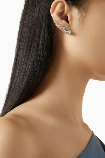 أقراط لأعلى الأذن مرصعة بالكريستال نحاس مطلي روديوم