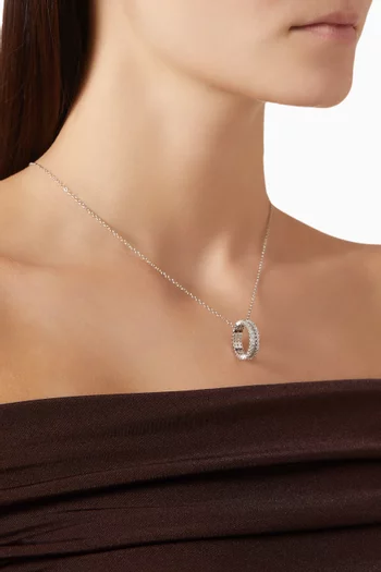 قلادة ويف مرصعة بأحجار زركونيا مستطيلة نحاس مطلي روديوم