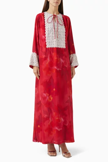Bead-embellished Kaftan in Chiffon