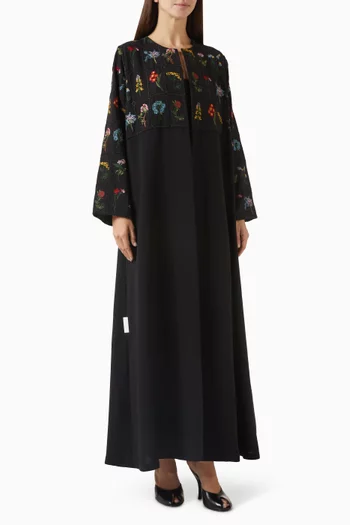 Embroidered Abaya in Polycrepe