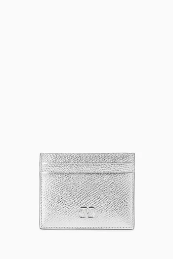 Signature Cardholder in Laminated Grainy Calfskin