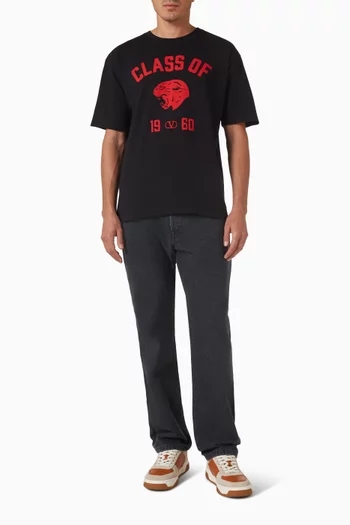 Panther-print T-shirt in Cotton