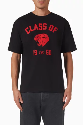Panther-print T-shirt in Cotton
