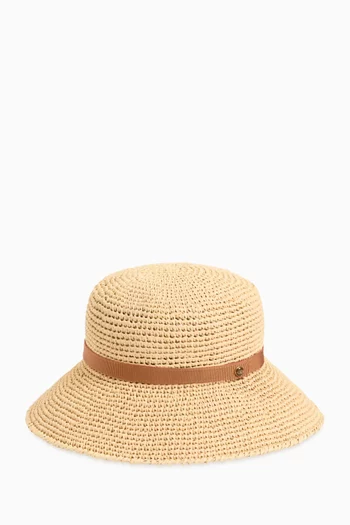 VLogo Signature Bucket Hat in Straw