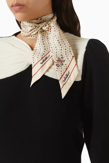 وشاح باندو بابيي بنقشة زهور حرير