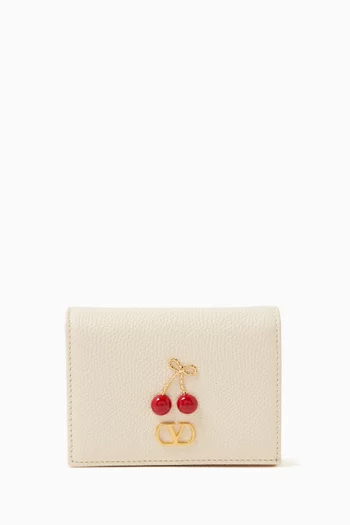 حافظة بطاقات تشيري فيك جلد عجل بارز الملمس