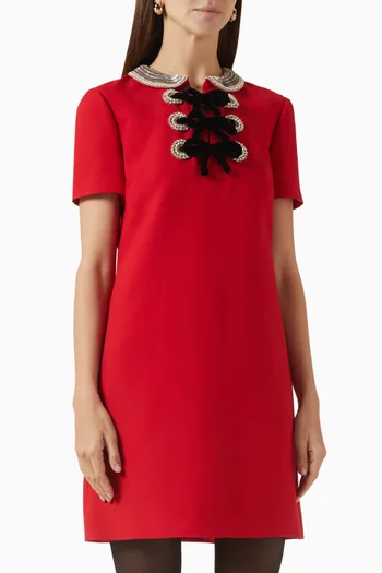 Rhinestone-embellished Dress in Crepe Couture