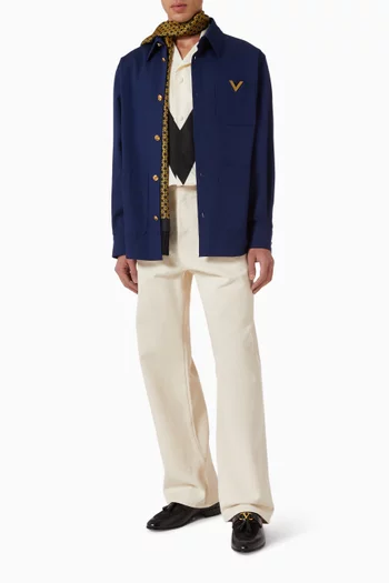 بنطال جينز بقصة ساق واسعة دينم