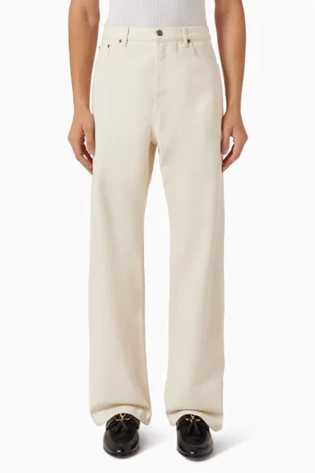 بنطال جينز بقصة ساق واسعة دينم