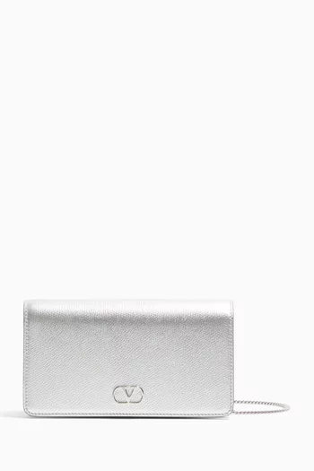 Mini VLogo Shoulder Bag in Laminated Leather