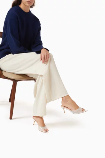 Sizy 70 Mule Sandals in PVC & Metallic Leather