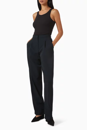 بلوزة بلا أكمام بطيّات مزيج قطن