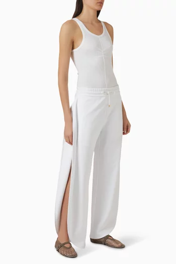 بلوزة بلا أكمام بطيّات مزيج قطن