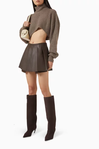 Juliette Pleated Skort in Vegan Leather