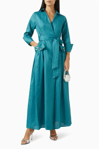 فستان بتصميم ملفوف بحزام