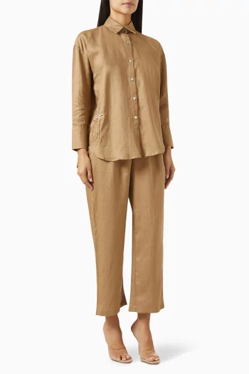 طقم قميص وبنطال ميدو كتان