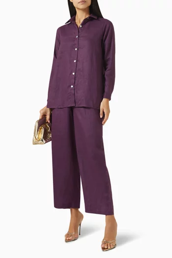 طقم قميص وبنطال ميدو كتان