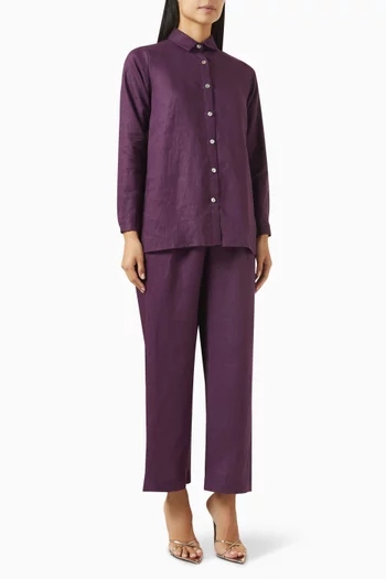 طقم قميص وبنطال ميدو كتان