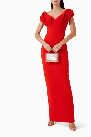 Myra Draped Gown in Crepe