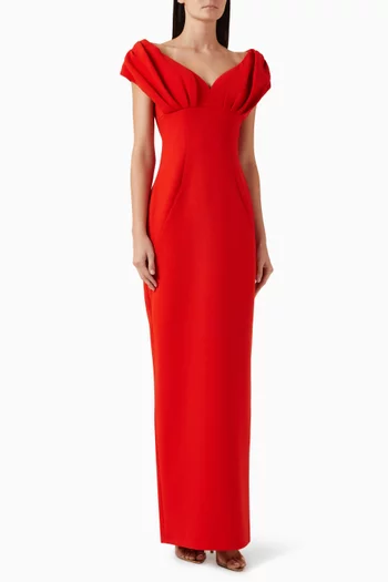 Myra Draped Gown in Crepe