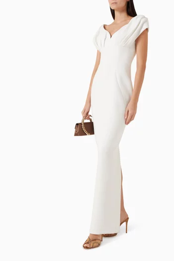 Myra Draped Gown in Crepe