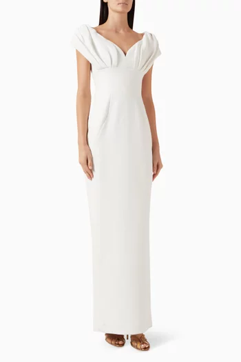 Myra Draped Gown in Crepe