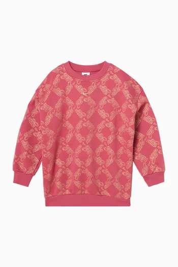 Club Oversized Printed Sweatshirt in Fleece