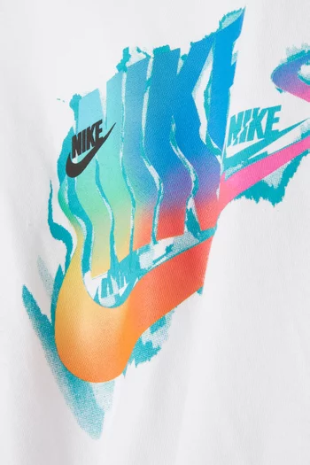 تي شيرت بطبعة شعار الماركة قطن