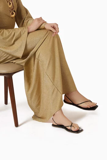 صندل ميلي بكعب مسطح جلد