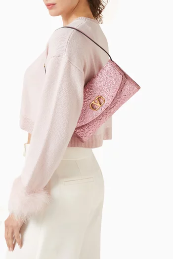 DeVain Small Shoulder Bag in Cloqué Jacquard