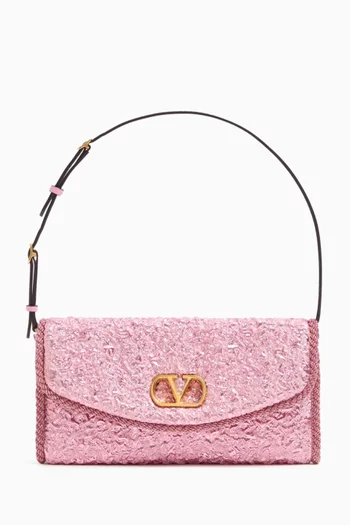 DeVain Small Shoulder Bag in Cloqué Jacquard