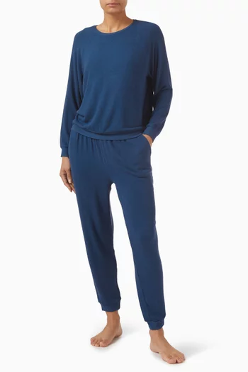 بلوزة كوزي تايم بفتحة رقبة مستديرة تينسيل مودال